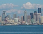 Seattle skyline from the Bainbridge Ferry &copy; Mahalie Pech
