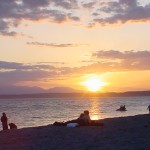 Sunset at Golden Gardens Park. &copy; Mahalie Pech